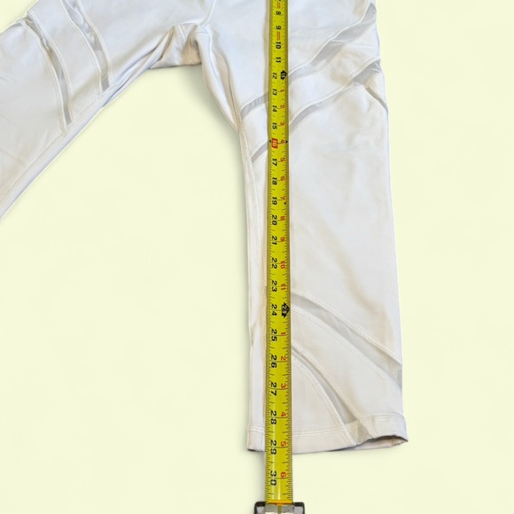 Lululemon Rejuvenate Tight 25” White Mesh Panel Leggings Size 10 - Picture 2 of 6